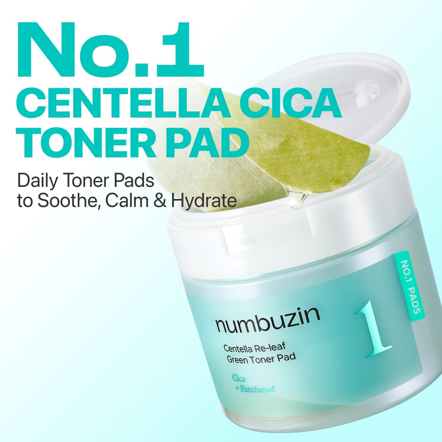 numbuzin No.1 Centella Re-Leaf Green Toner Pad 70 Pads/6.42 fl. oz.