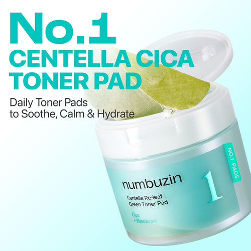 numbuzin No.1 Centella Re-Leaf Green Toner Pad 70 Pads/6.42 fl. oz.