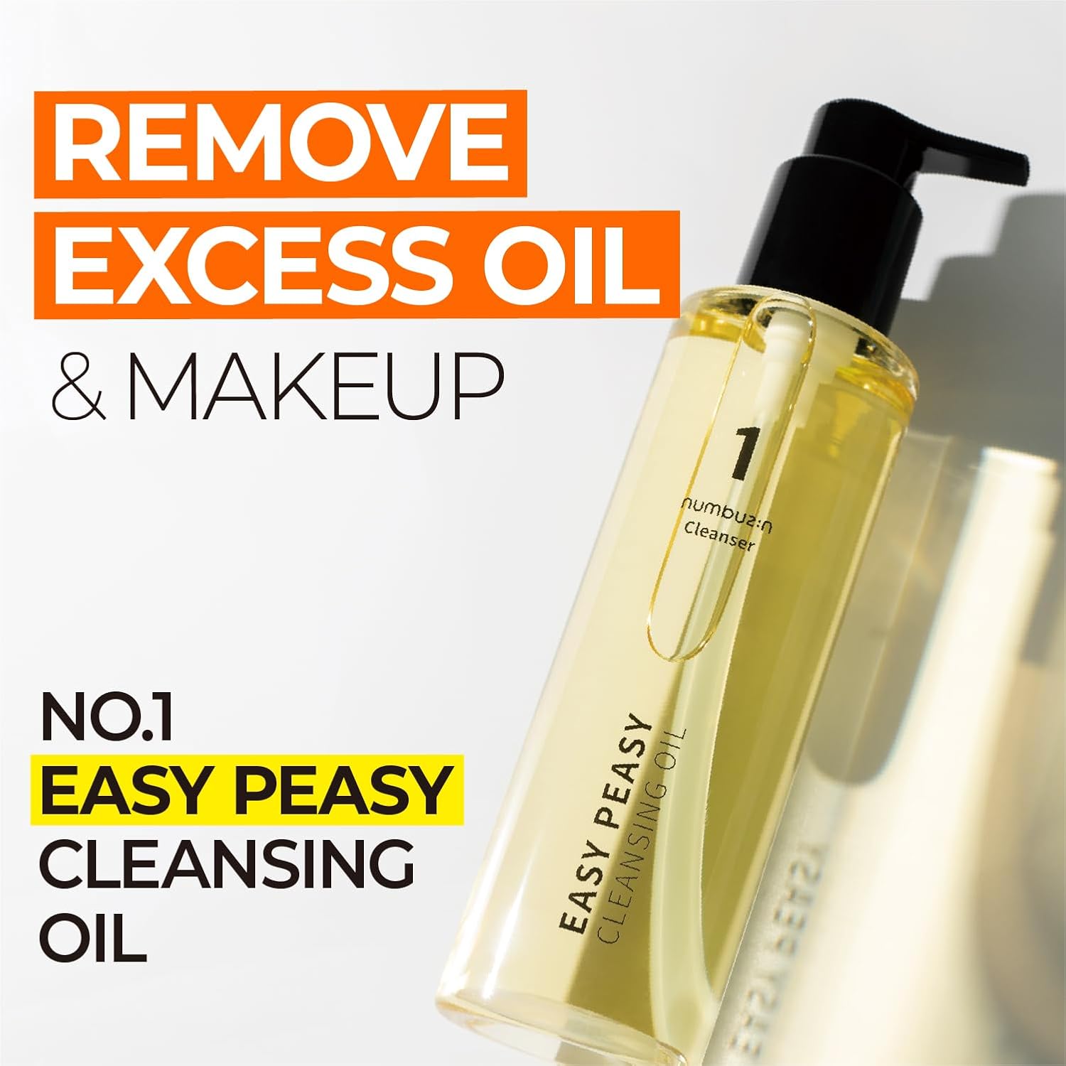 numbuzin No.1 Easy Peasy Cleansing Oil, Lightweight Makeup Remover & Facial Cleanser,6.76 fl oz(200ml)