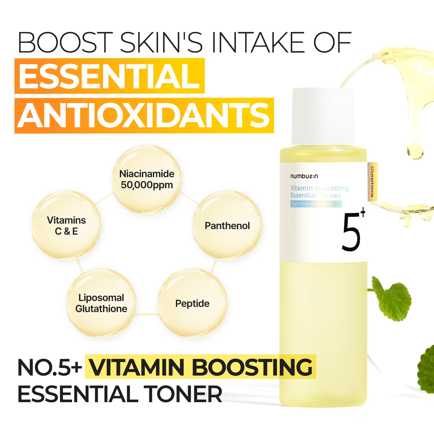 numbuzin No.5 Vitamin Boosting Essential Toner, First Step Skincare, 6.76 fl oz (200ml)