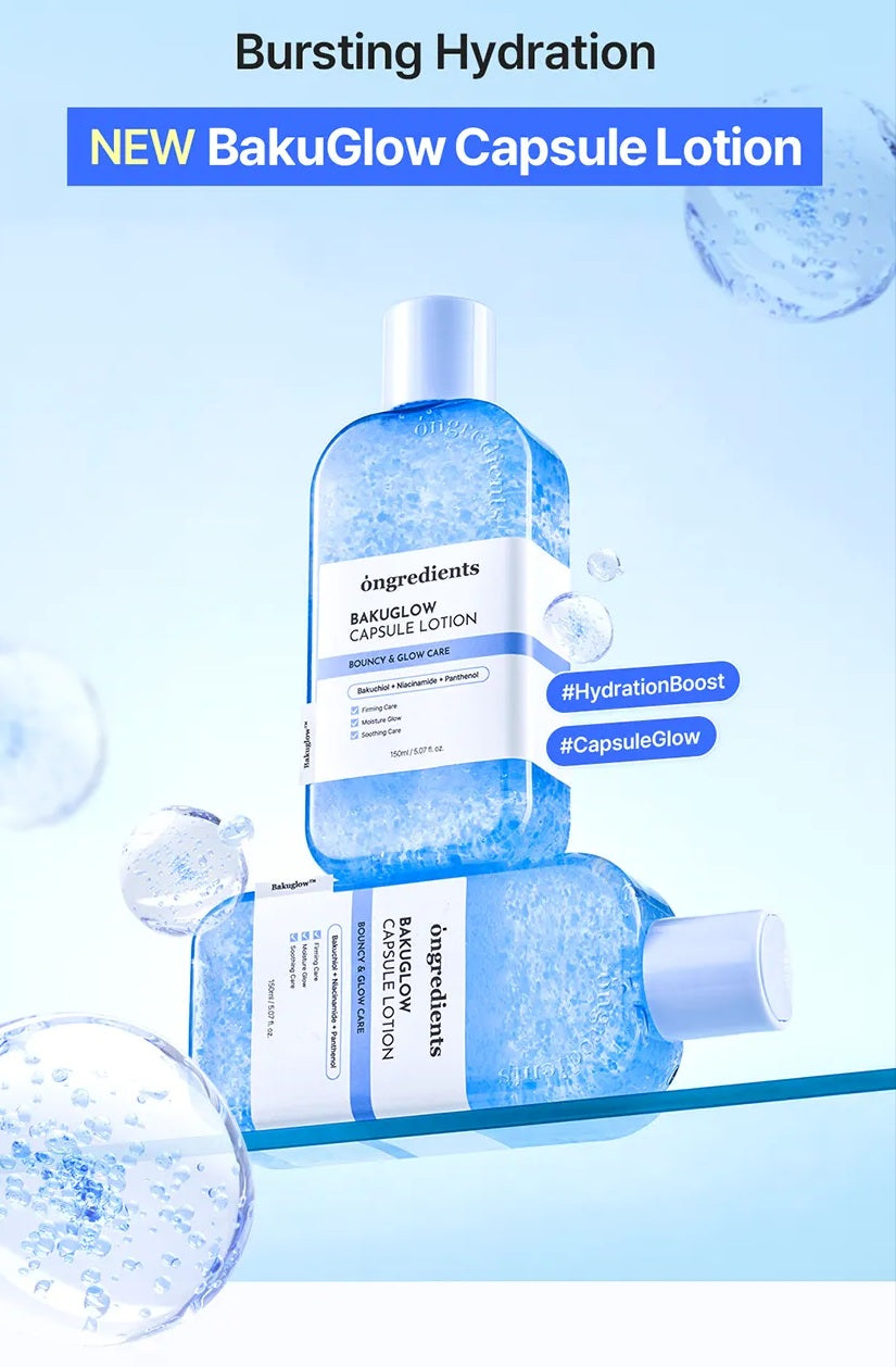 ongredients Bakuglow Capsule Lotion 150ml | Vegan, Korean skincare