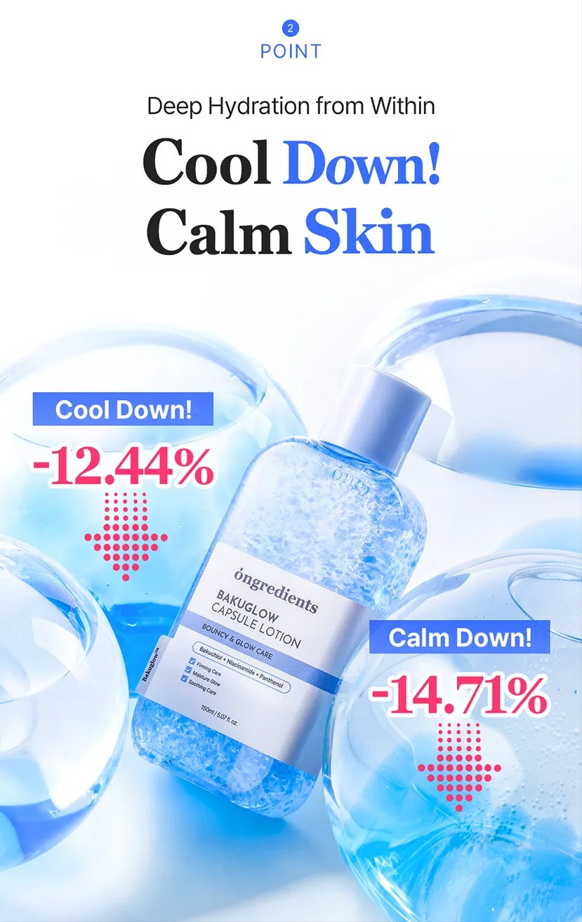 ongredients Bakuglow Capsule Lotion 150ml | Vegan, Korean skincare