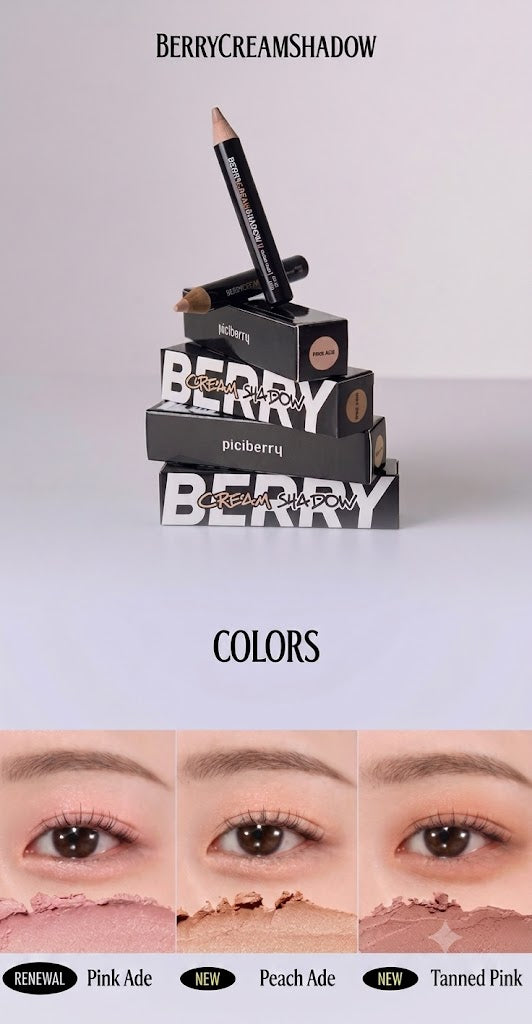 piciberry Berry Cream Shadow 1.4g (Sharpener Included),Korean Makeup
