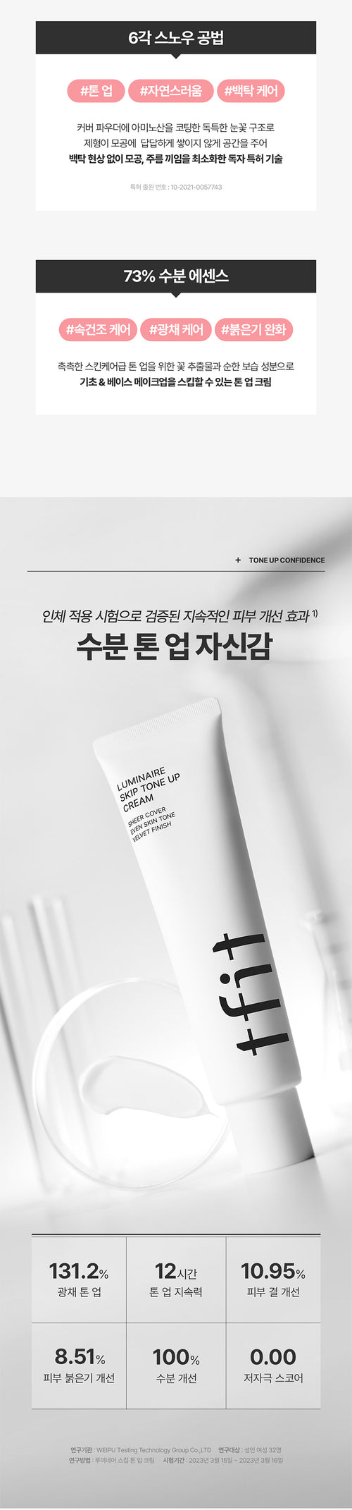 tfit LUMINAIRE SKIP TONE UP CREAM 100g | Korean Tone-Up Makeup