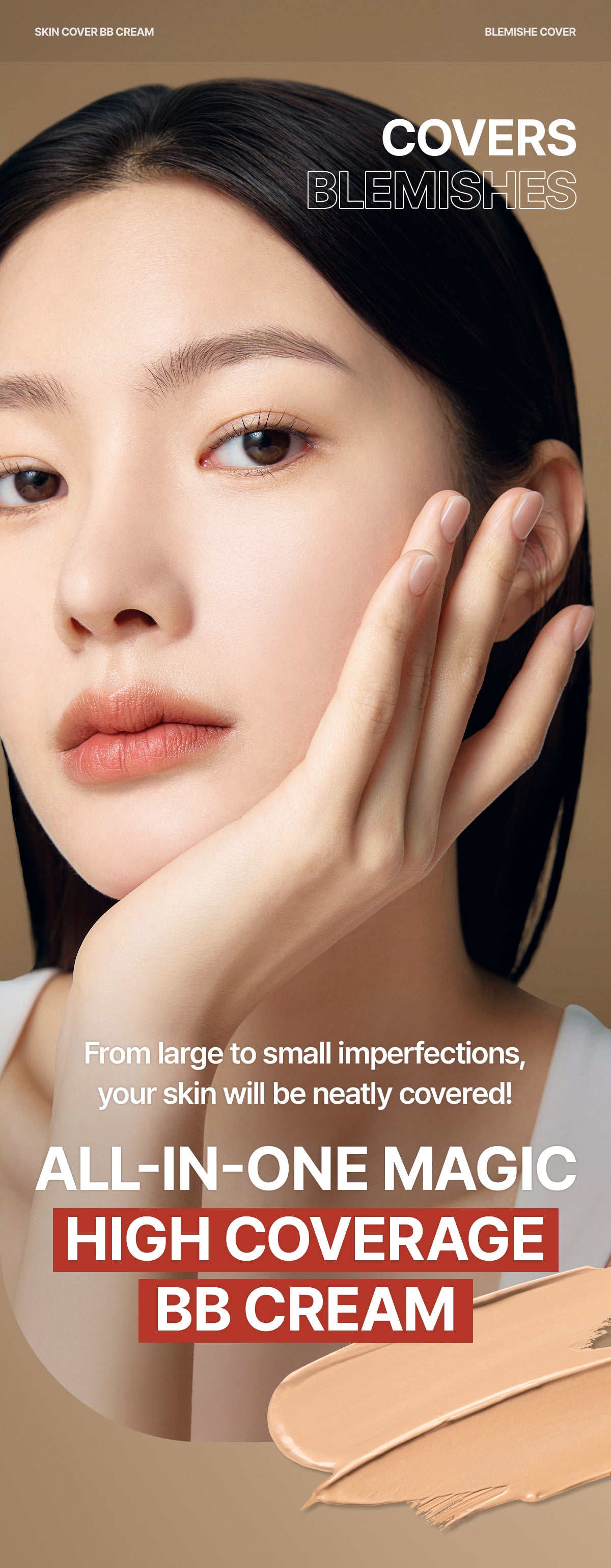 tfit Skin Cover BB Cream SPF50+PA++++ 30g,Korean Makeup