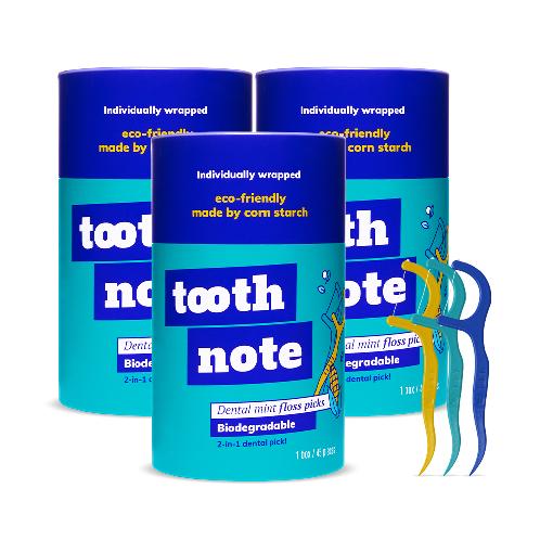 tooth note Dental Mint Floss Pick 45 counts × 3ea | Korean Oral Care