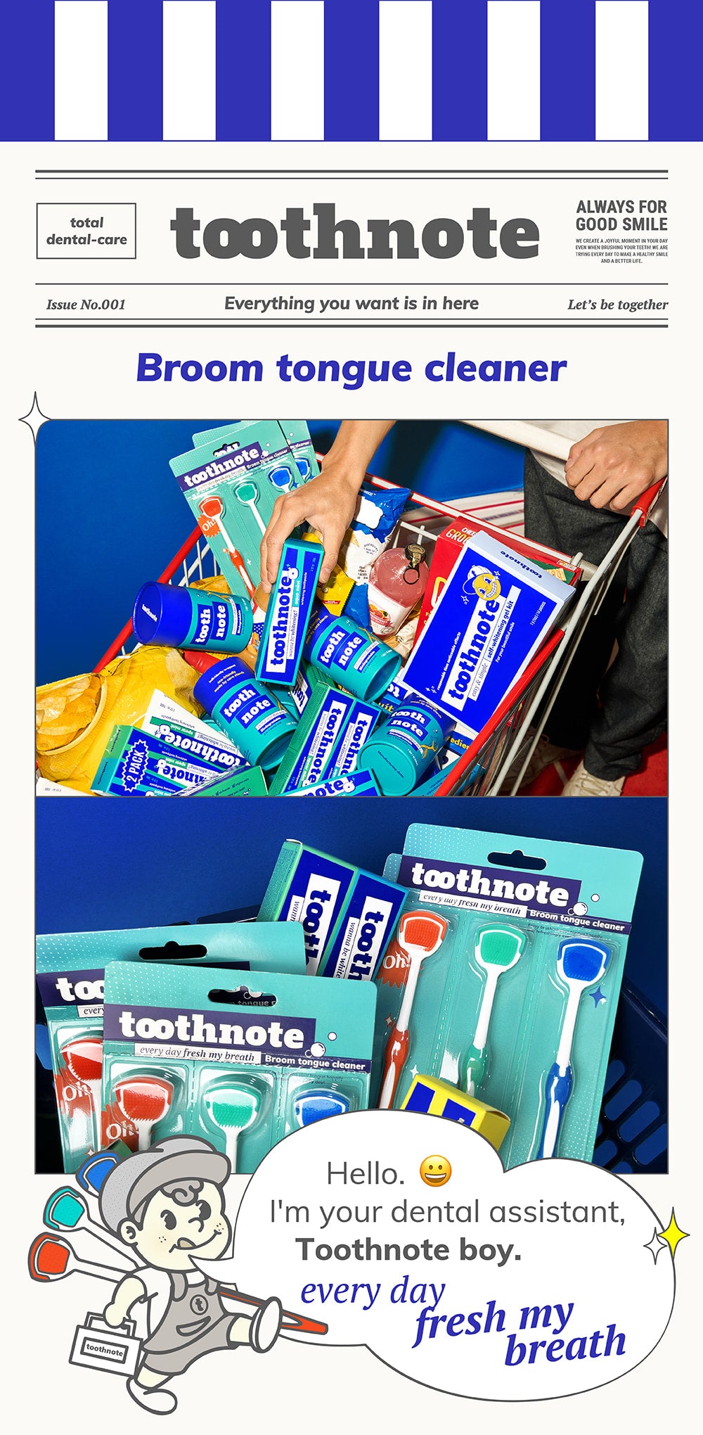 tooth note 3 Types of Tongue Cleaner 2 Package | Korean Oral Care