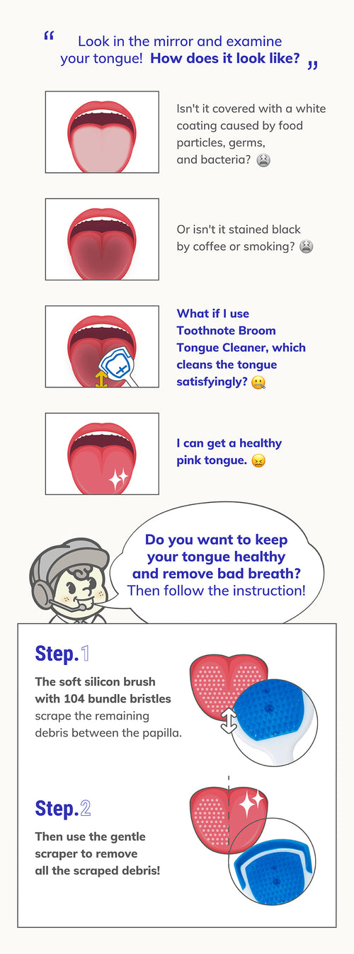 tooth note 3 Types of Tongue Cleaner 2 Package | Korean Oral Care