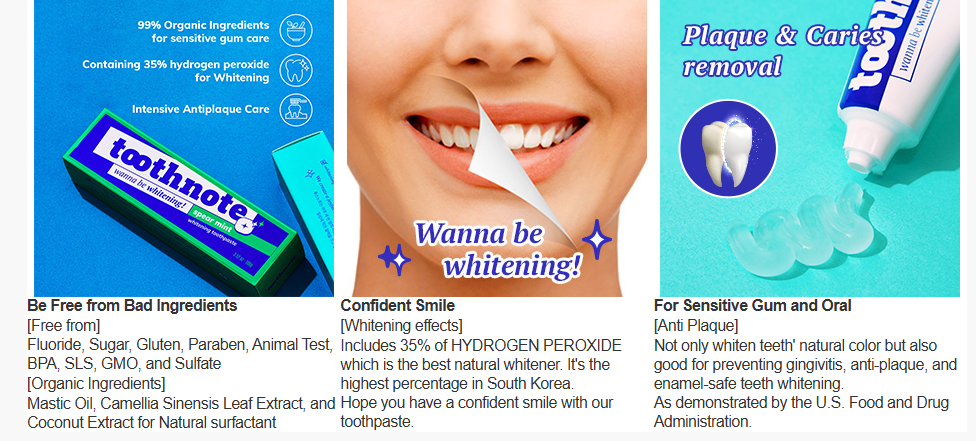 tooth note Whitening Toothpaste 100g × 2ea | Korean Oral Care
