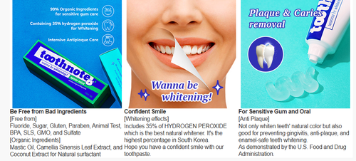 tooth note Whitening Toothpaste 100g × 2ea | Korean Oral Care